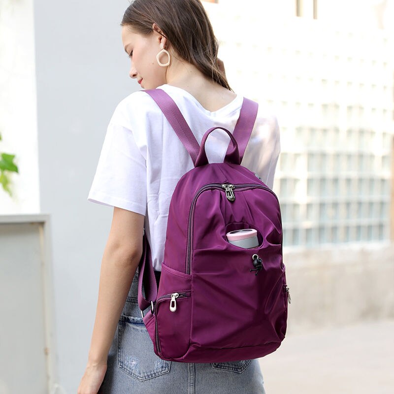 Paars Oxford Vrouwen Rugzak Zomer Schooltassen Voor Meisjes Zwart Outdoor Reizen Rugzak Vrouwelijke Tassen