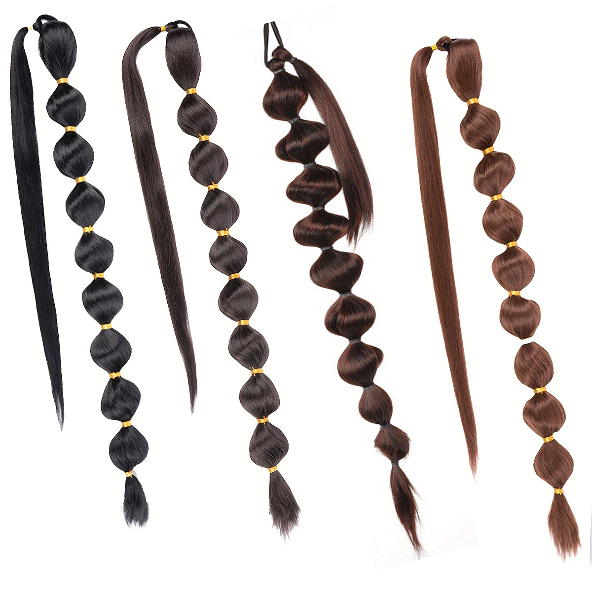 Extensões de cabelo sintético africano fofo rabo de cavalo-trança longa estendida com rabo de cavalo bolha para aparência volumosa acessórios de cabelo