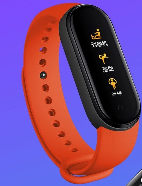 Xiaomi mi band 5 slimme armband 1:1 groot amoled-scherm hartslagmeter fitness tracker bluetooth 5.0 sport waterdichte band 5: Oranje