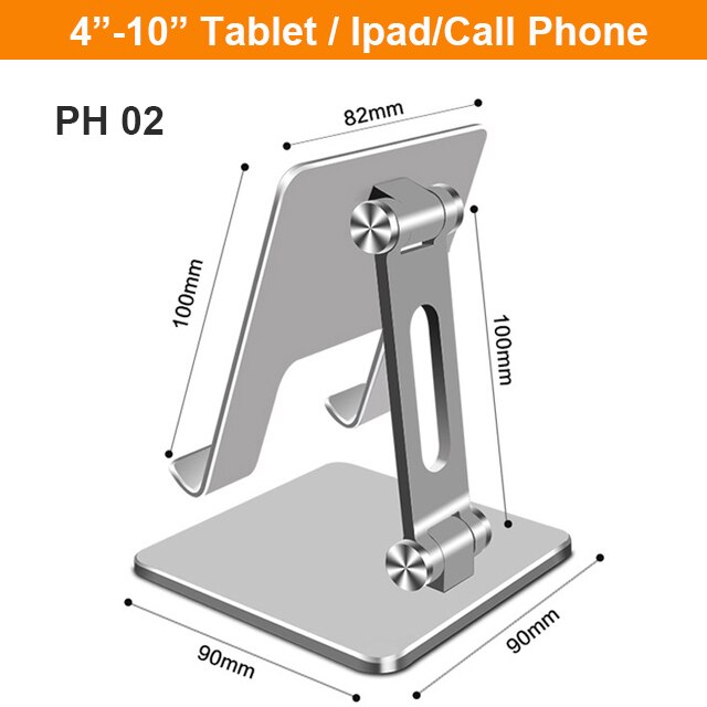 Foldable Metal Desk Tablet Stand for iPhone iPad Xiaomi Adjustable Desktop Cell Phone Holder Universal iPad Accessories Soporte: Sliver B