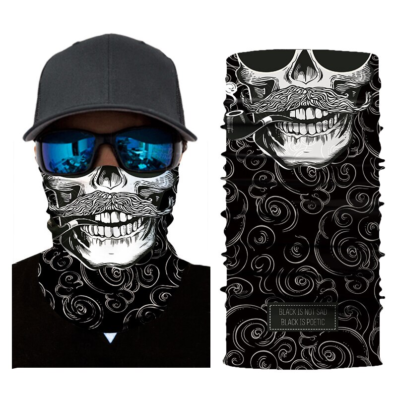 Motorfiets Bivakmuts Magic Hals Gezichtsmasker Nationale Vlag Ghost Skull Motor Motorbike Skiën Sjaal Bandana Head Shield Helm Heren: AC054
