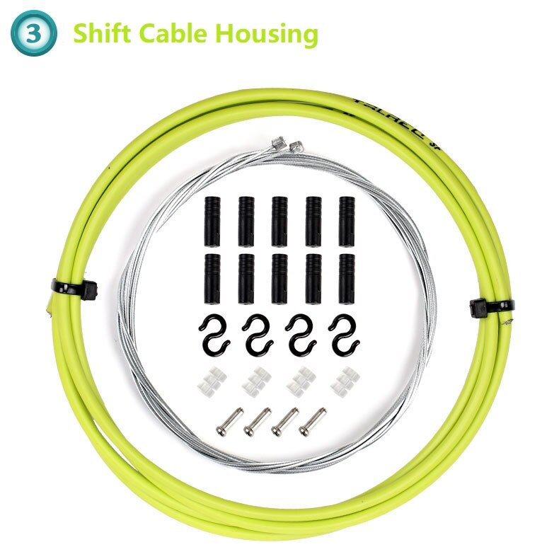 Cycling Bicycle Shift & Brake Cable Housing Set Mountain Bike Road Bicycle Brake & Shifter Cable Housing: Green - Shift Set