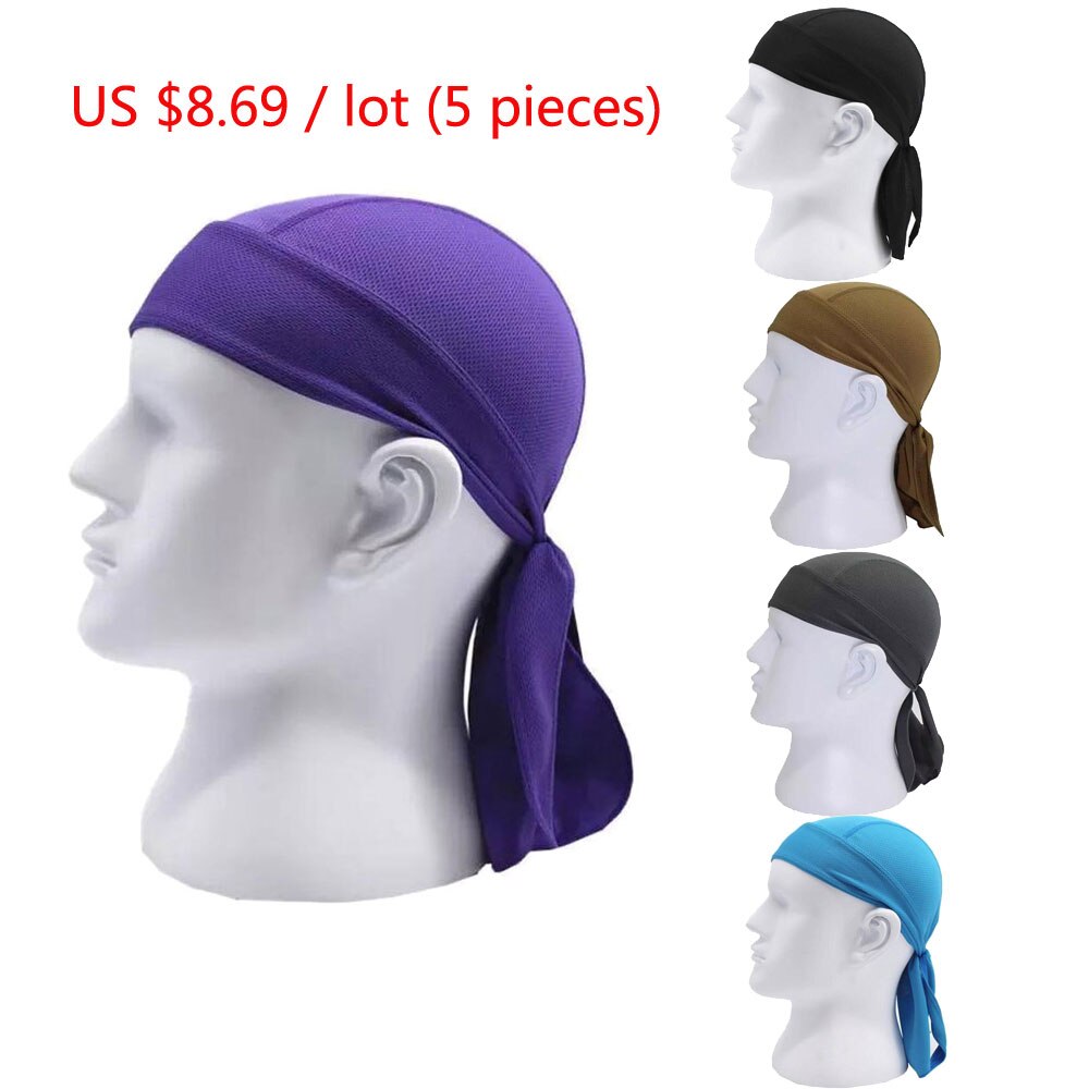 5 unit Men Cycling Pirate Cap Outdoor Sport Bandanas Pure Color Motor Cycle Head Scarf Ciclismo Balaclava Bicycle Bike Headwear