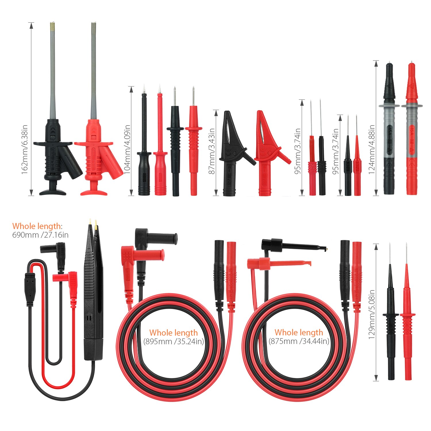 Meterk MK30 Electronic Test Lead Kits Multimeter Lead with Alligator Clips Accessories forDMM Digital Multi Meter & Clamp Meters