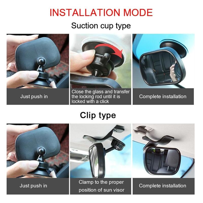 Baby Auto Achteruitrijcamera Seat Veiligheid Auto Spiegel Baby Kind Spiegel Clip Achteruitkijkspiegel Fool Mount Spiegel En Veiligheid C6N9