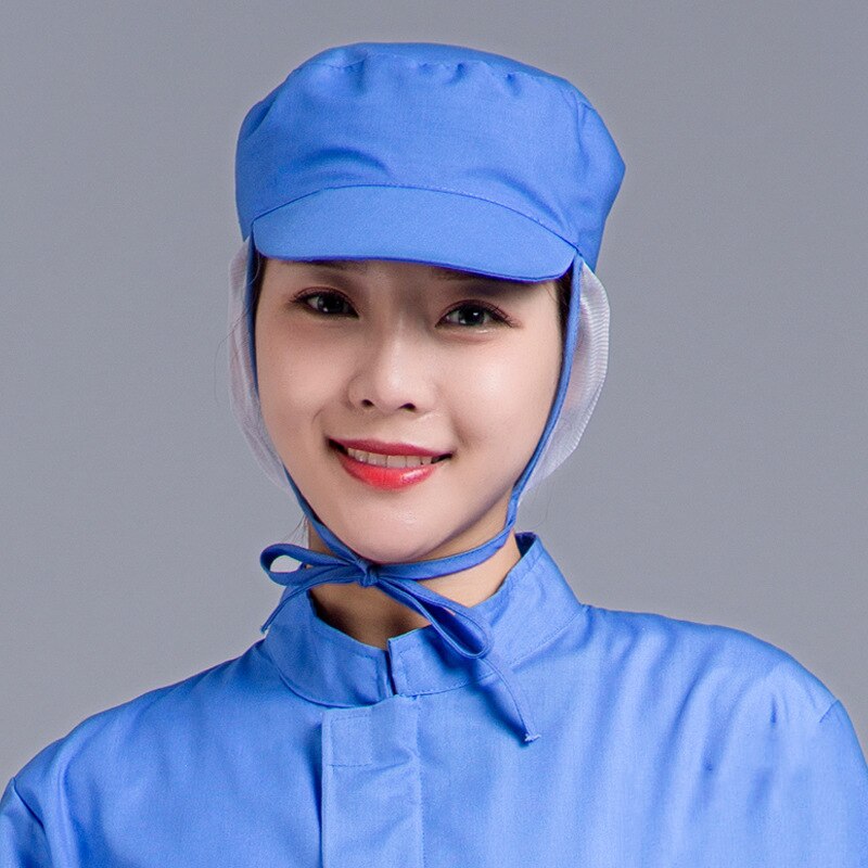 Unisex Mesh Visors Caps Kitchen Restaurant Bakery Waiter Chef Work Wear Hat Men Women Breathable Factory Workshop Caps: Blue