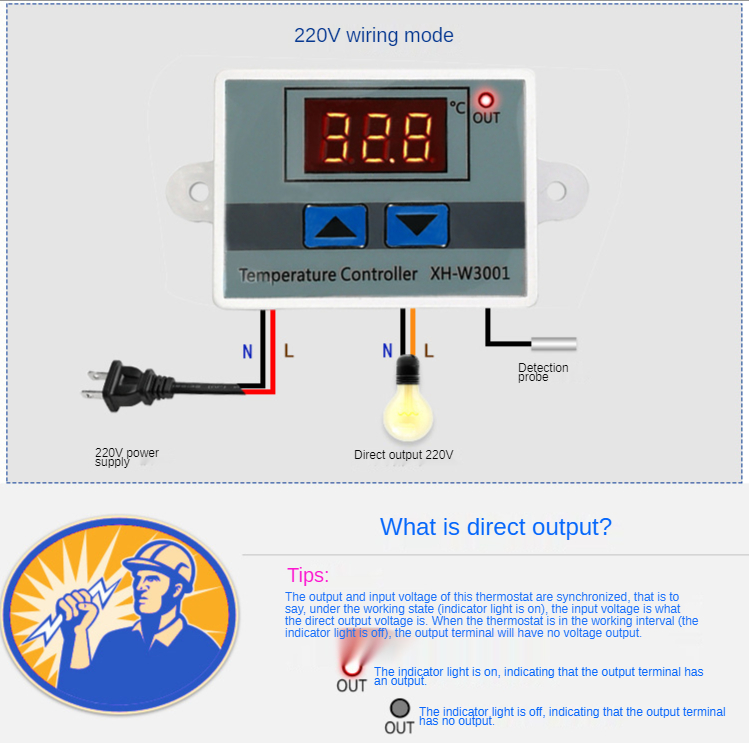 12V 24V 12V24V220V digital thermostat temperature controller temperature regulator thermometer control regulator NTC sensor