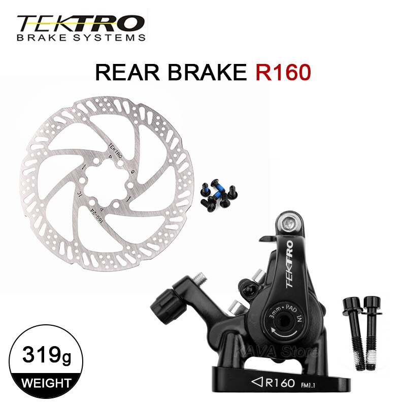 TEKTRO MD-C550 Road Bike Brakes Dual Piston Cable Caliper 160/140mm Road Bike Line Pull Brake Mechanical Bilateral Braking: Rear Brake 160mm