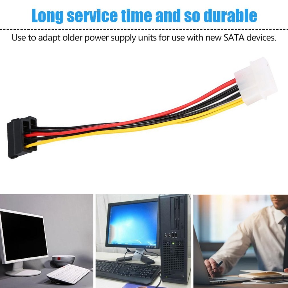 4 Pin IDE Molex zu 2 von 15 Pin Serial ATA SATA HDD Power Adapter Kabel Leichte Y Splitter Dual festplatte Kabel