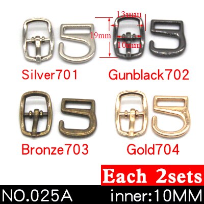 8 jeux de boucles métalliques 9 crochets | Pour courber les chaussures, sacs, boucles de ceinture, décoration bricolage, accessoires pour chaussures à coudre: NO.025A 10mm 8sets