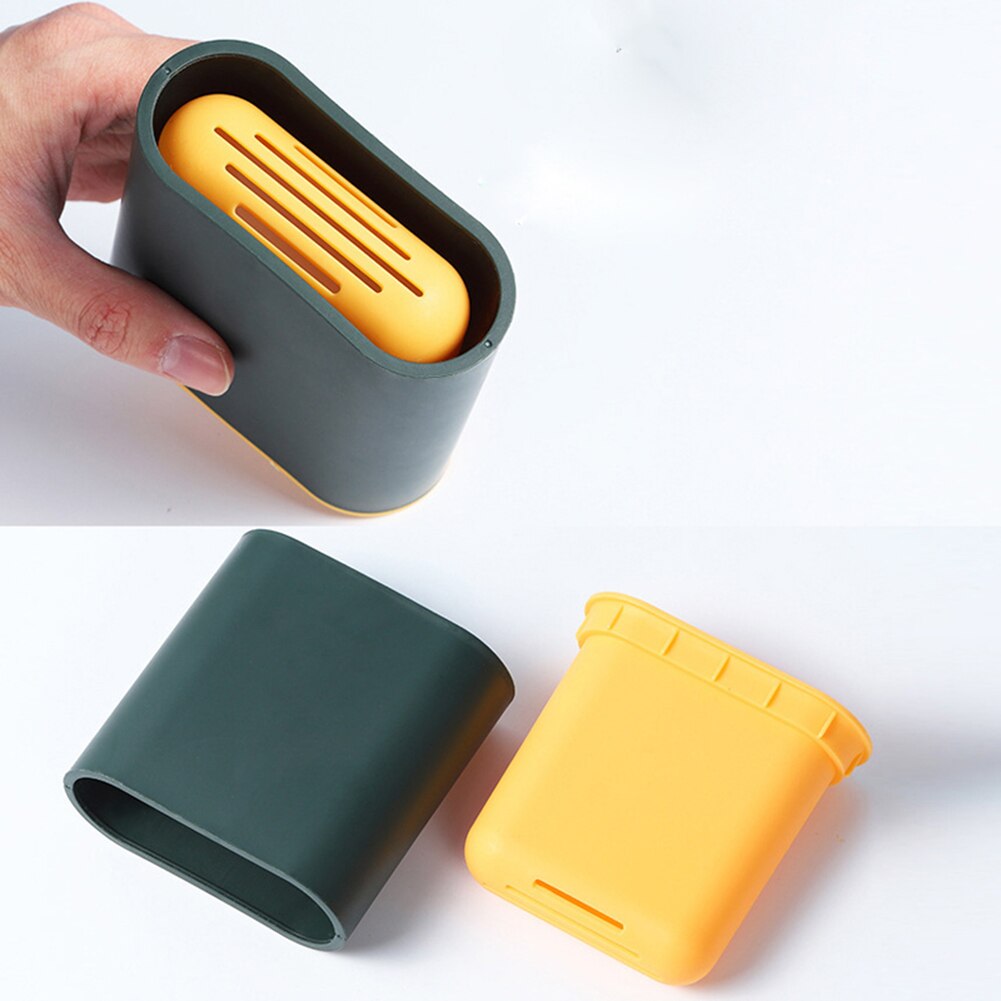 Toilet Brush Kit Household Long Holder Silicone Flex Cleaning Brush with Base and Sticker Bathroom Toilet Brush