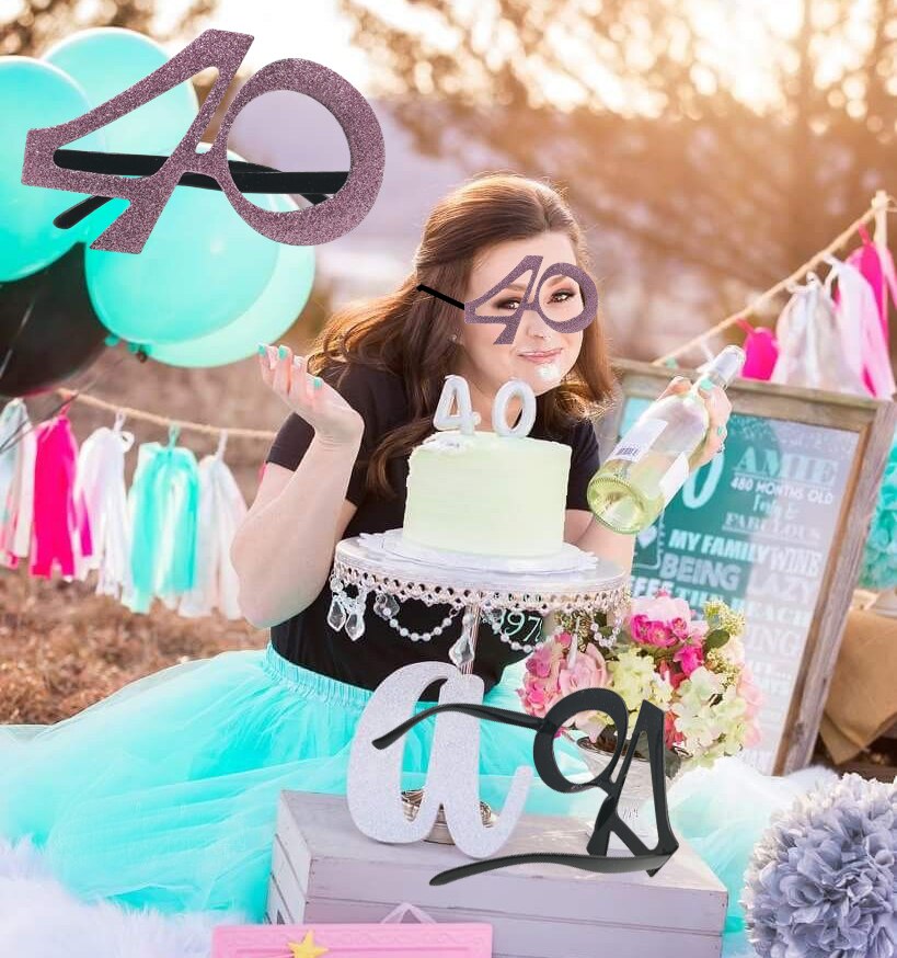 1Pcs Rose Gold 40th 50th 60th Happy Birthday Plastic Glasses Anniversary Birthday Party Photo Props Decoration Supplies