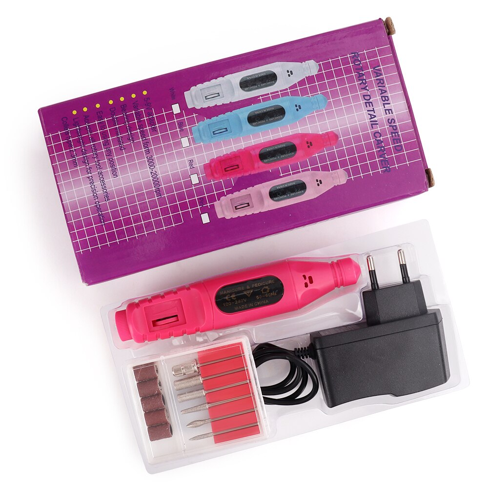 Professionele 30000 RPM Elektrische Nagel Boor Pen Draagbare Handheld Polijst Grinder Nail Art Manicure Machine Frees Set voor Salon Thuisgebruik Gel Polish Remover Gereedschap