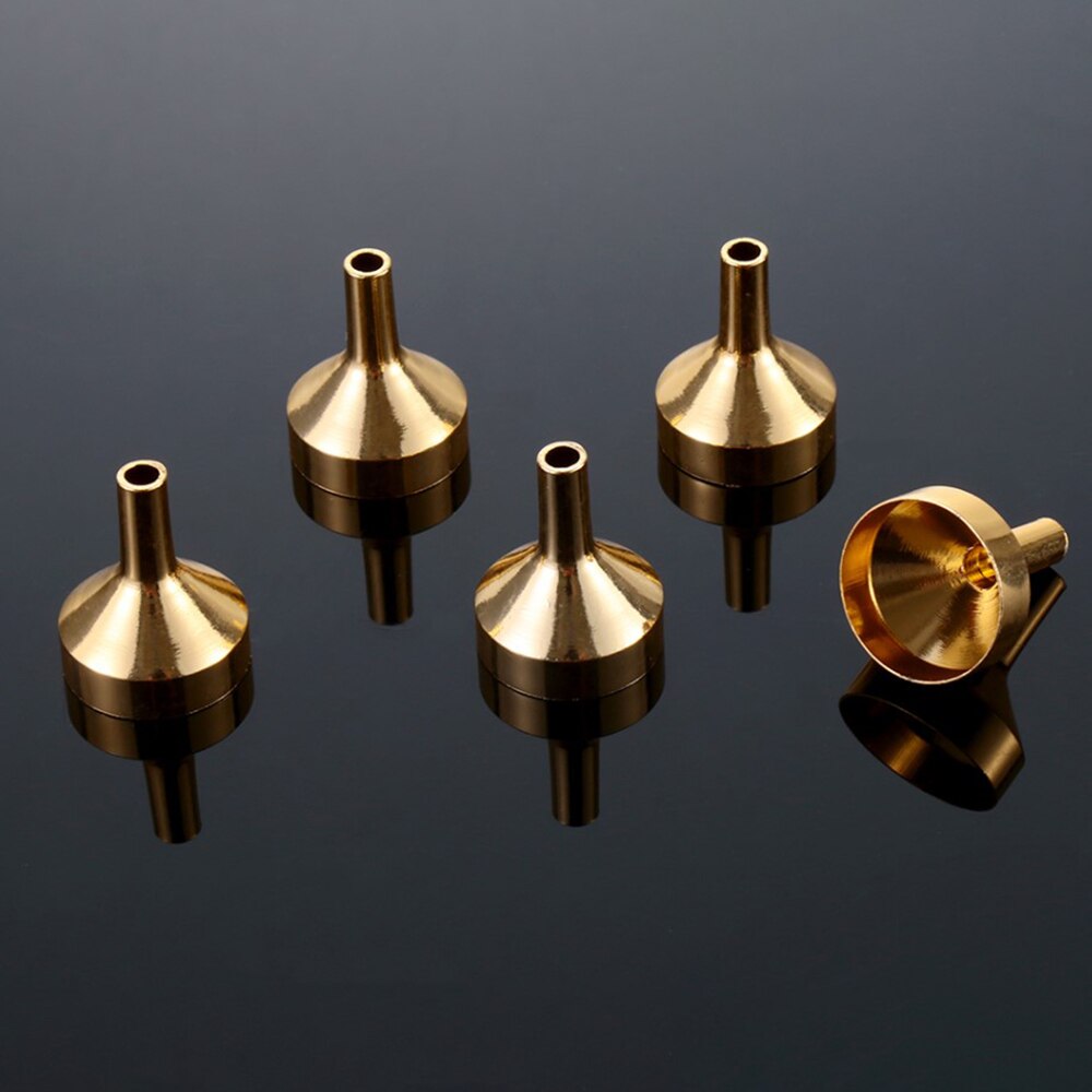 10 Stuks Mini Gold Trechter Aluminium Materiaal Voor Vullen Kleine Flessen Overbrengen Vloeibare Refill Parfum Essentiële Olie Lab