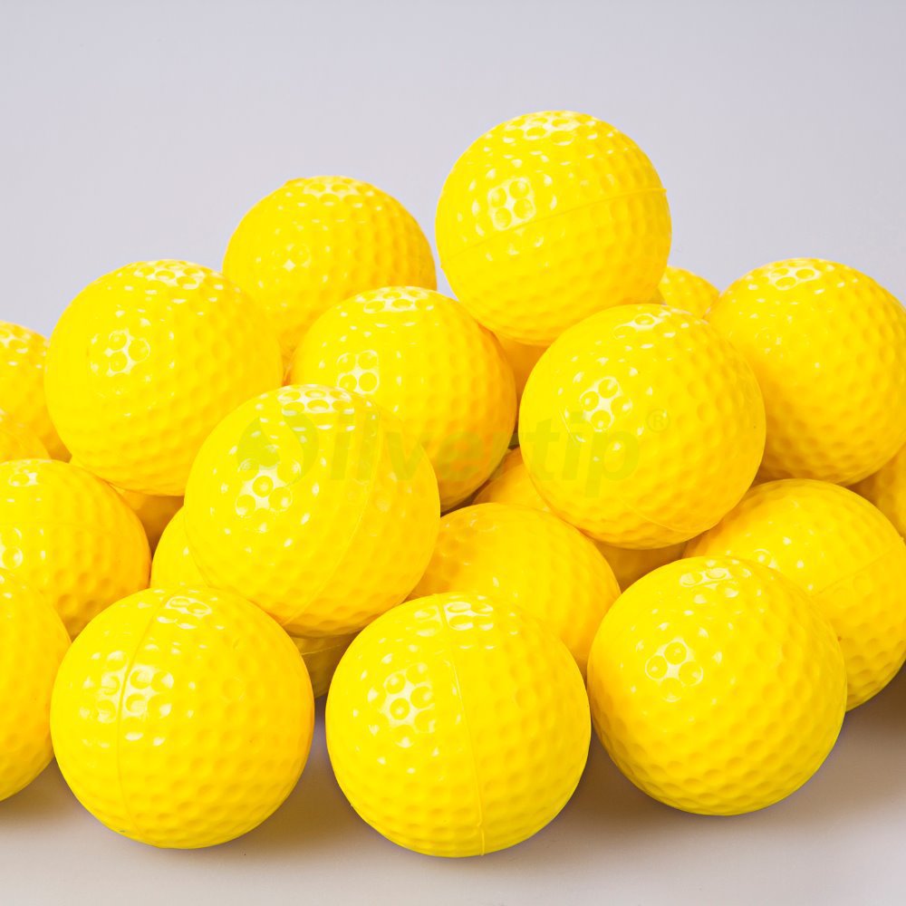 30pcs / pack Yellow PU Foam Golf Balls Sponge Elastic Indoor Outdoor Practice Training
