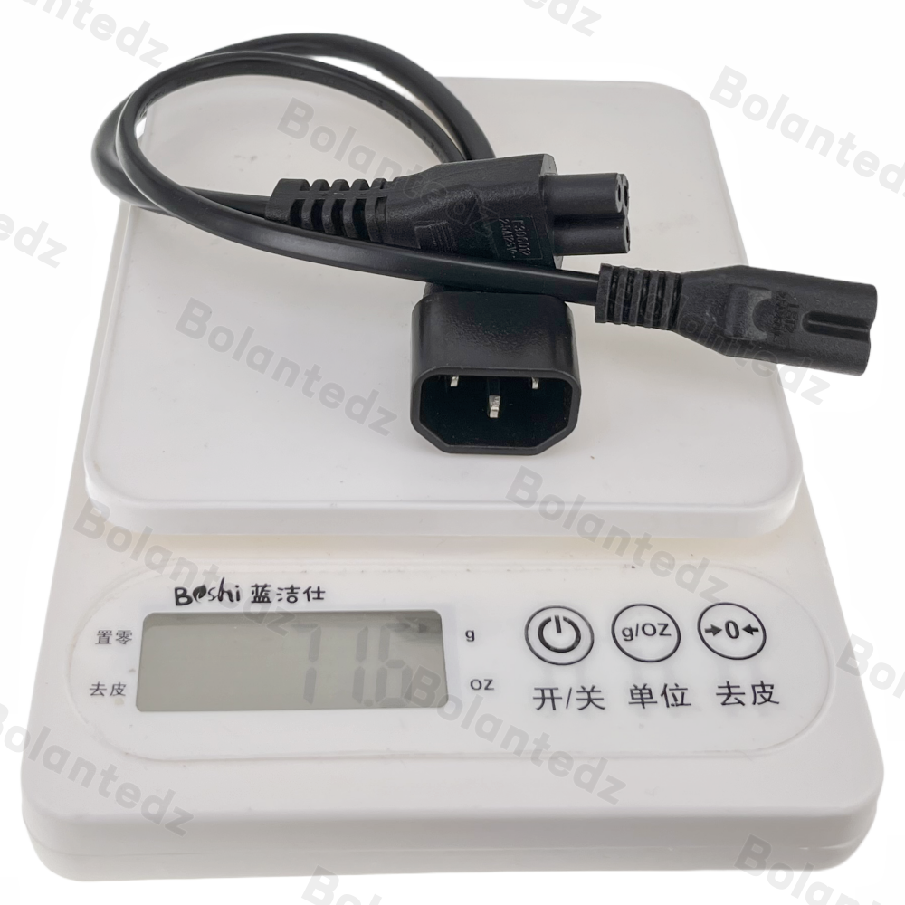 Bolantedz Power Y Type Splitter Adapter Cable Single IEC 320 C14 Male To C5+C7 Female Short Cord for Computer host display 0.3M