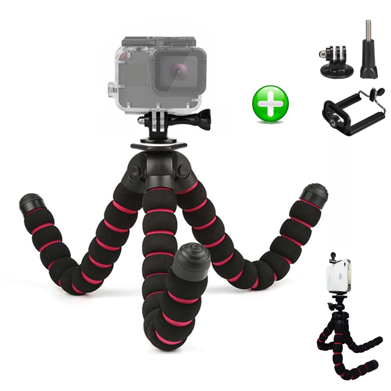 Tripod Portable Flexible Sponge Octopus Self Stick Stand S M L Mount + Phone Holder Tripode For Camera Gopro Canon Nikon DSLR