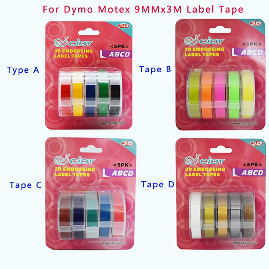 Impresora de etiquetas Manual de plástico, máquina para hacer etiquetas de 9mm, 3D, DIY, para Dymo 1880, grabado en relieve, pvc