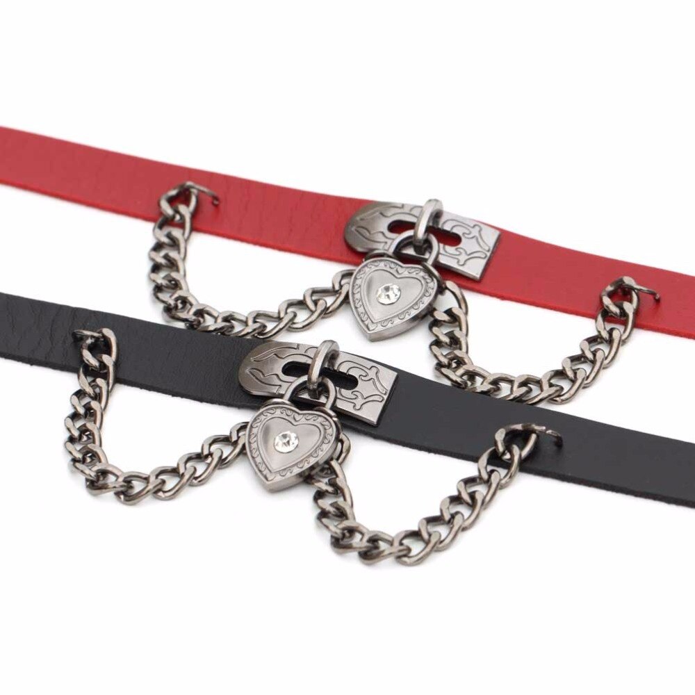 PU leather choker heart accessories Cool vintage necklace women Handmade Choker Necklace Goth Jewelry