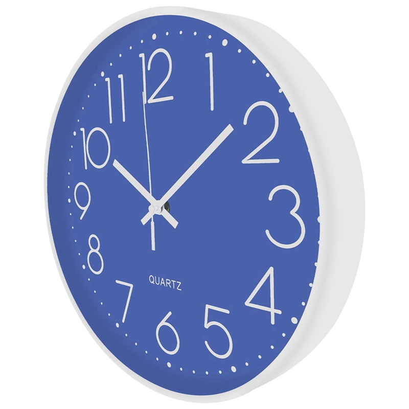 12inch Modern Wall Clock Battery Powered Silent Non Ticking Quartz Clock Easy to Read Digital Wall Clocks