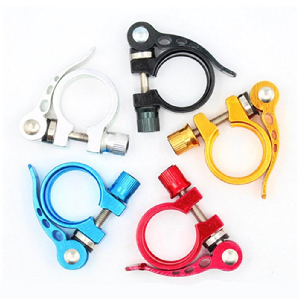 Colorful Bicycle Quick Release Seat Tube Clamp Mountain Bike Rack Seat Tube Clamp Lock Quick Release Button Aluminum Alloy