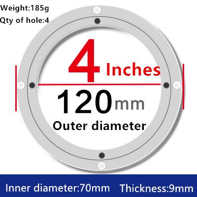 Aluminium Alloy Small Lazy Susan Turntable Dining Table Swivel Plate for Kitchen Furniture 14cm/20cm/25cm/30cm/35cm/39.5cm: 4 inch 120mm