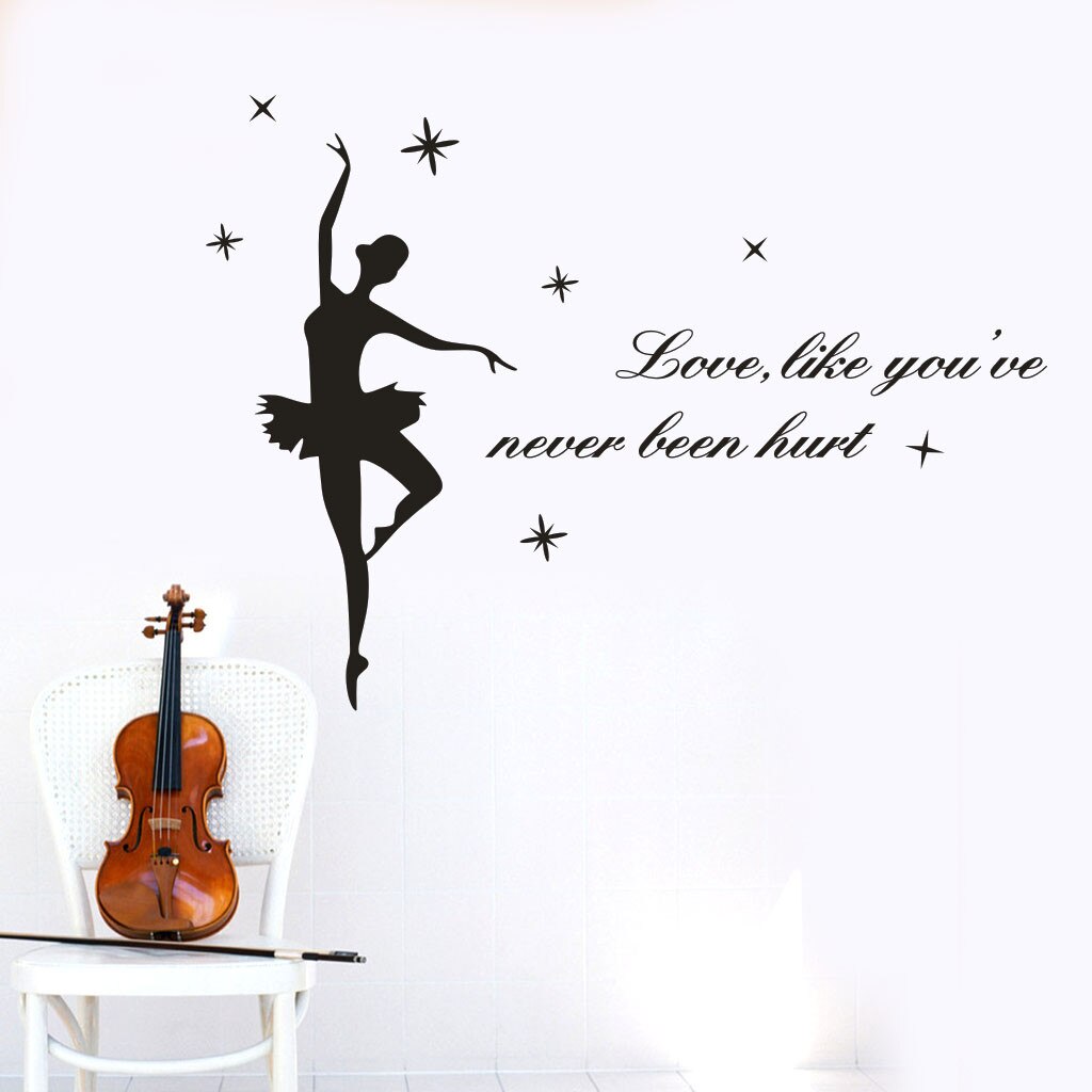 letter word sticker for Home Decor Ballet Wall Sticker Logo Sticker Decal letter love like you've never been hurt#0204y10