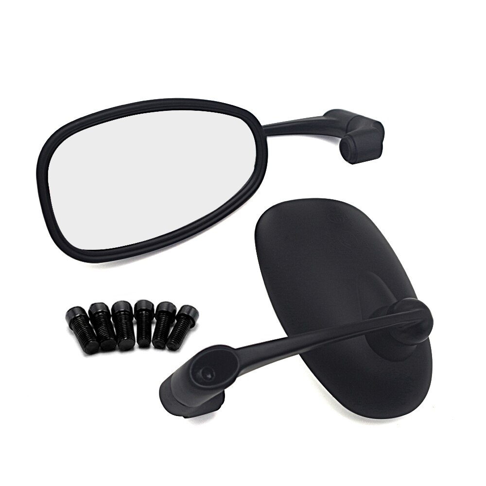 Svart krom motorcykel bakifrån sidan cafe racer speglar för piaggio zip cf moto piaggio  mp3 benelli tnt 125 kawasaki  z800: Svart oval