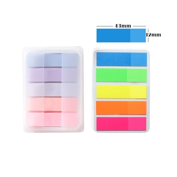 100sheets Transparent Sticky Notes Morandi Color Bookmark Sticker School Supplies Stationery