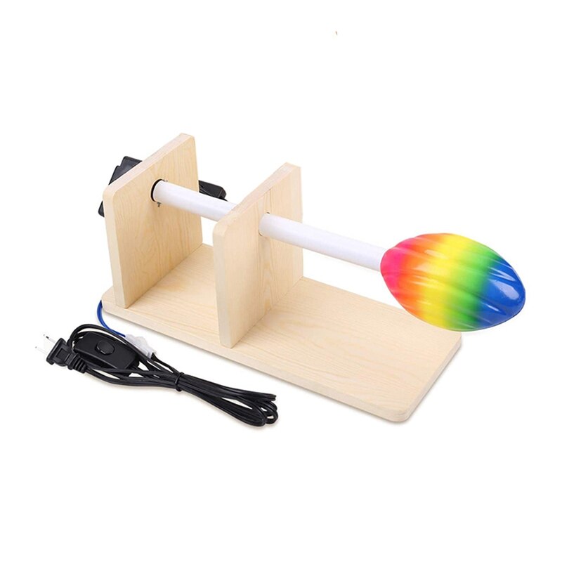 Craft Glass Rotator, Wooden Electric Glass Rotator, with Motor, DIY Rotating Cup Rotator, Household Cup Rotator US Plug