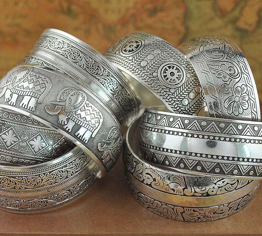Jshine Bohemian Sieraden Vintage Vrouw Armband En Armbanden Antiek Zilver Kleur Vrouwen Armbanden Bangles Etnische Brede Manchet Bangle