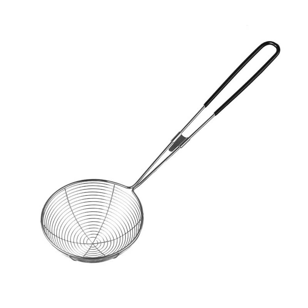 3 Sizes Stainless Steel Spider Strainer Skimmer Spoon Long Handle Wire Skimmer Ladle For Kitchen Frying: L