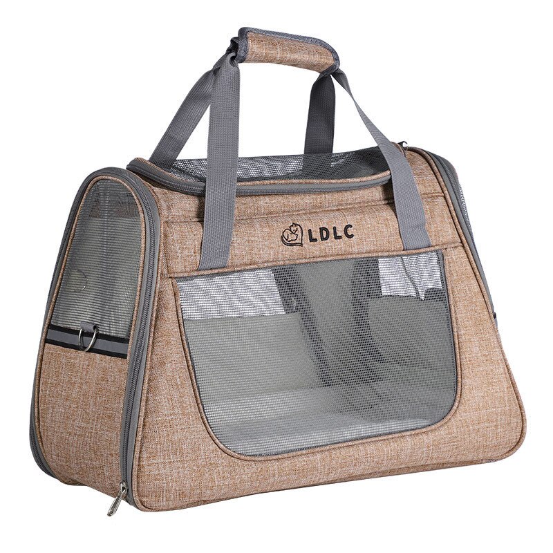 Dierbenodigdheden Ademende Schouder Kat Zak Sheer Mesh Puppy Handtas Hond Carrier Outdoor Travel Gereedschap Kitten Draagtas: Coffee