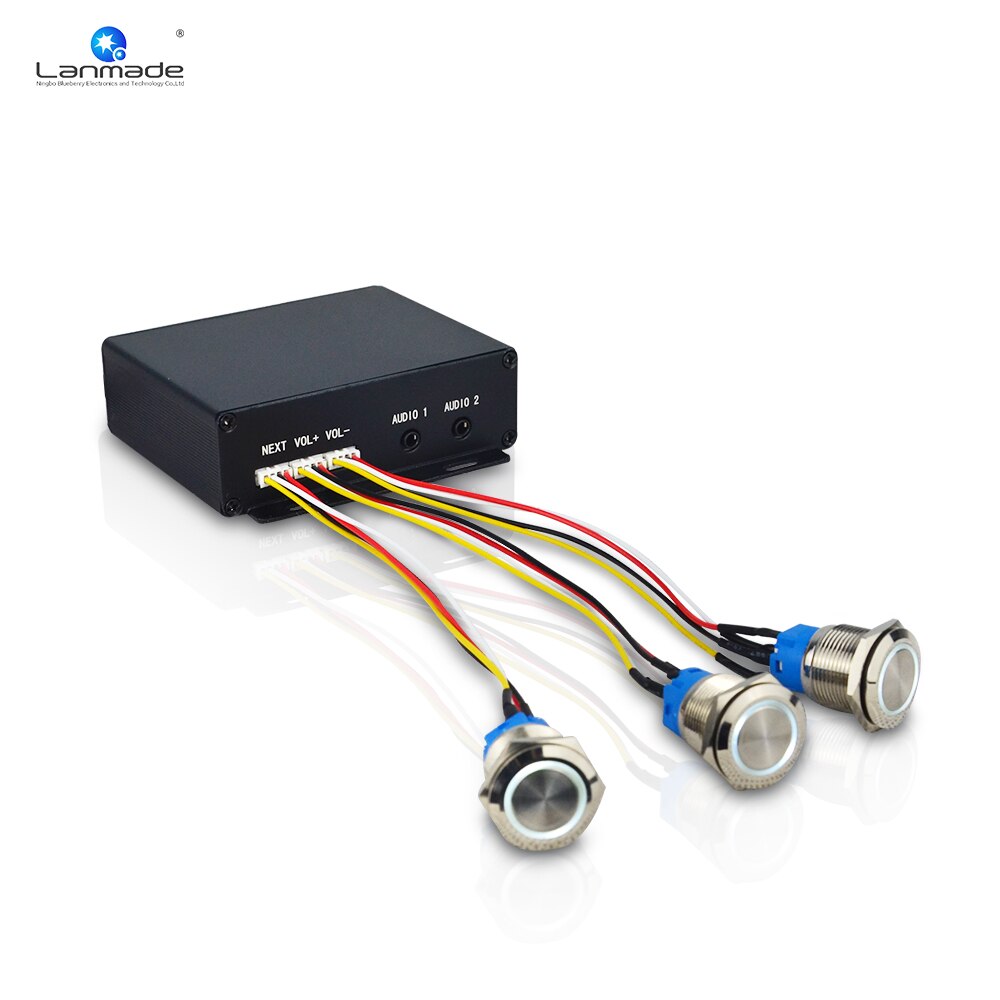 MPC100-AUDIO 3.5mm 2 audio output LED Push Button USB/TF Audio Player