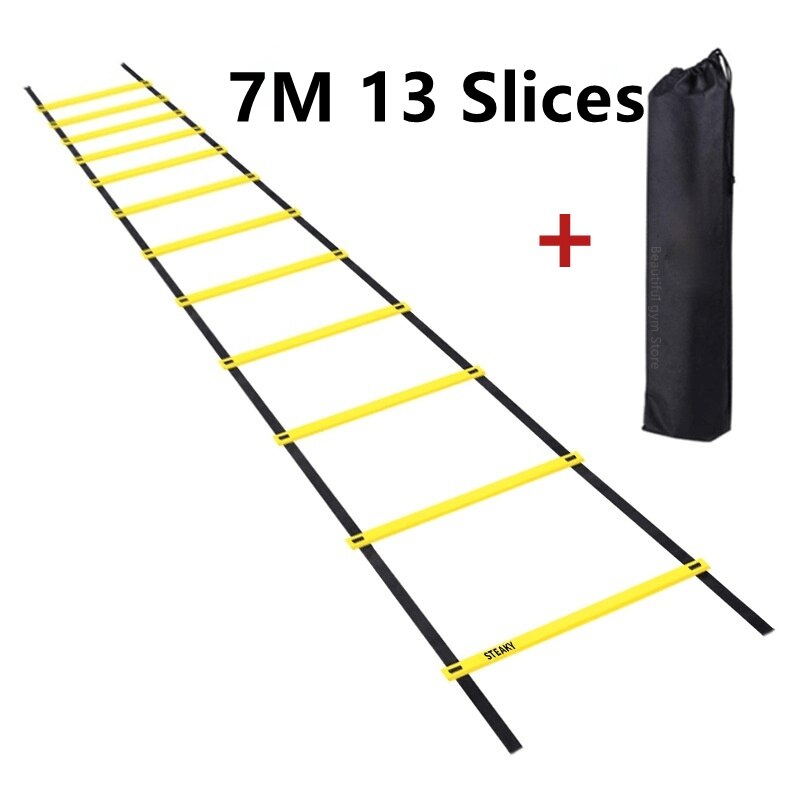 Agility Speed Ladder Stairs Nylon Straps Training Ladders Agile Staircase for Fitness Soccer Football Speed Ladder Equipment: BBX11-7M 13 Slices