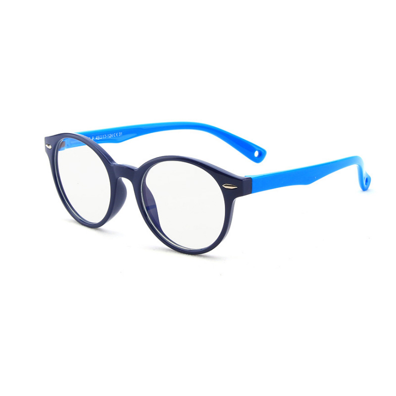 Gafas redondas con filtro antideslumbrante para niños y niñas, montura óptica transparente, con bloqueo de luz azul, UV400,: C2