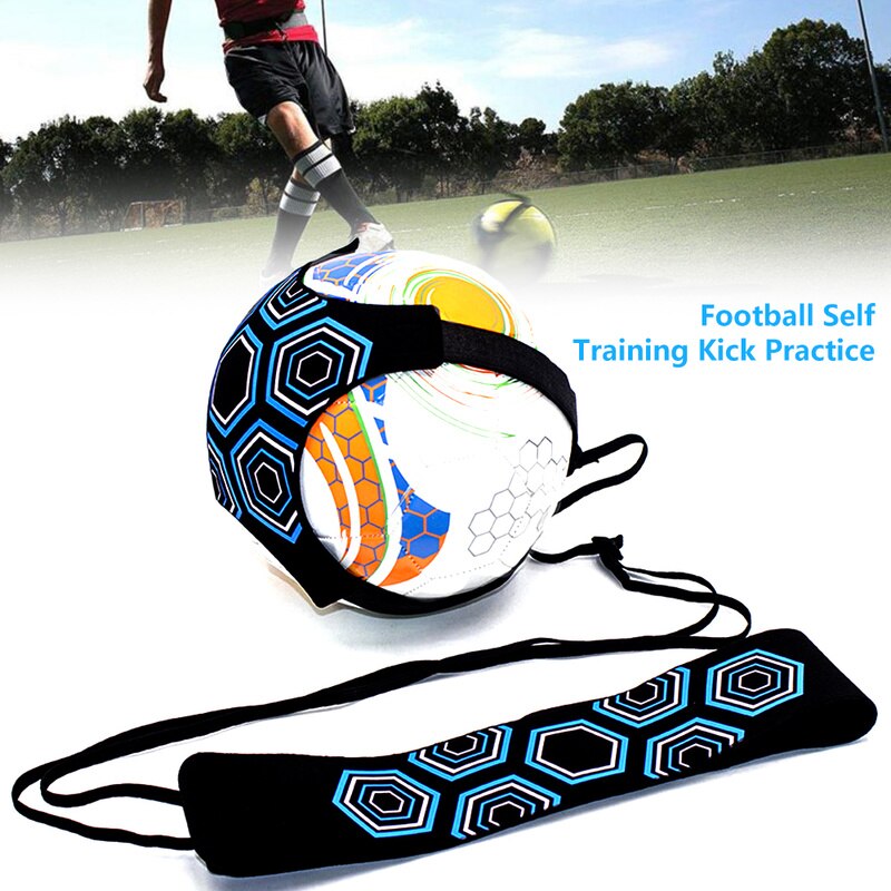 Voetbal zelftraining traptraining voetbal werpen solo hulpmiddel riem controle vaardigheden verbetering riem verstelbare uitrusting bal tassen