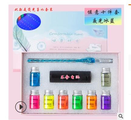 High Light Fluorescence Ink Glass Pen Box Invisibl... – Vicedeal