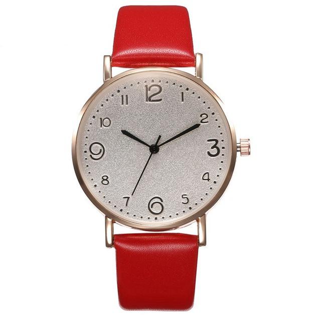 Top Stijl Luxe Vrouwen Lederen Band Analoge Quartz Horloge Gouden Dameshorloge Vrouwen Jurk Reloj Mujer Zwarte Klok: red