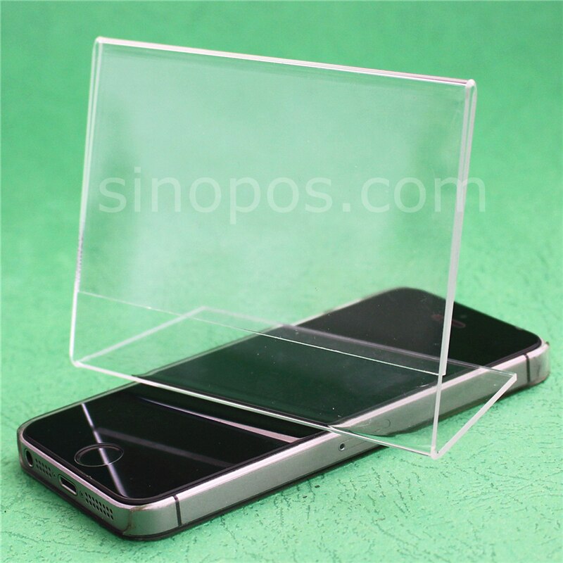 Acryl Schuine Card Frame 8x11 cm Portret Landschap, a7 clear plastic teken houder schuine stand desktop tag ad poster L-display