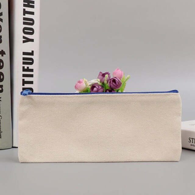 Eenvoudige Stijl Vrouwen Make-Up Tas Canvas Portemonnee Telefoon Tas Voor Reizen Dames Pouch Vrouwen Cosmetische Tas Potlood case: WHITE