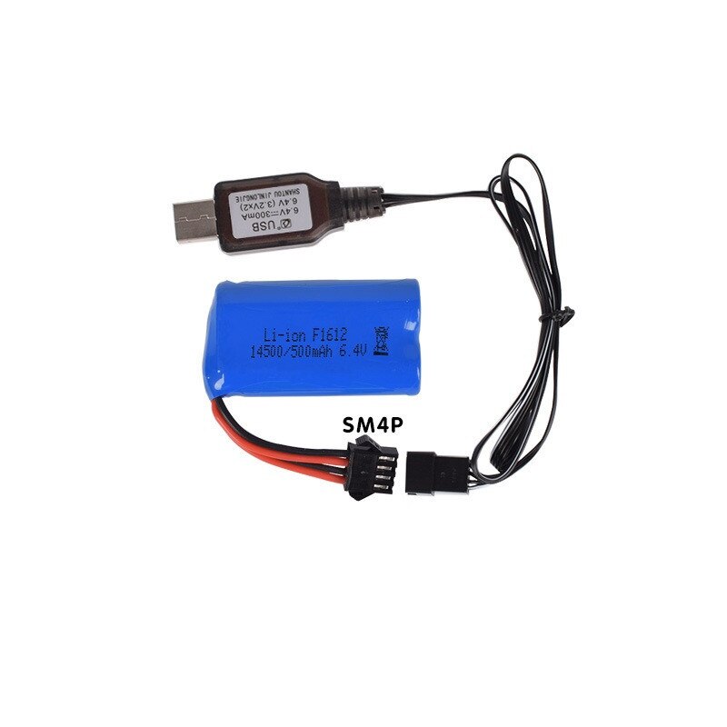 14500 500mah 6.4v Li-ion Battery for Wltoys 18401/18402 Remote Control Off-road Vehicle 6.4v Charger for RC toys Car Boat Turcks: Purple
