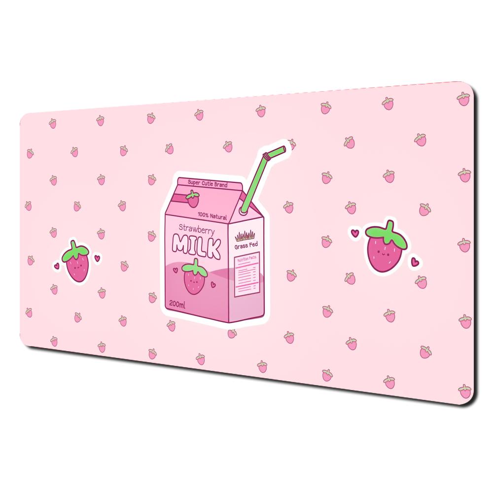 Pink cute keyboard pad Mouse Pad non-Slip rubber base Desk Mat with Stitched Edges pc accessories Gaming mat Extended pad: 90x45 cm