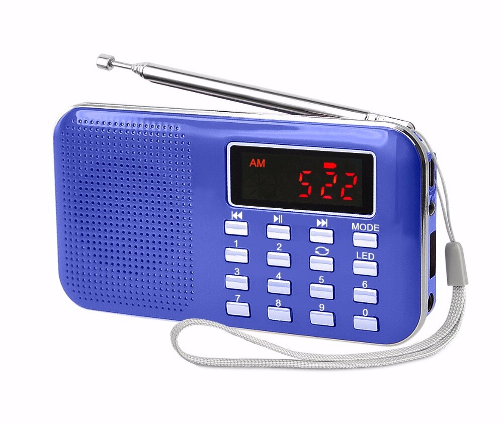 L-218AM Portable usb micro sd card reader multi band digital auto radio scanner fm am pocket radio with mini speaker mp3 player