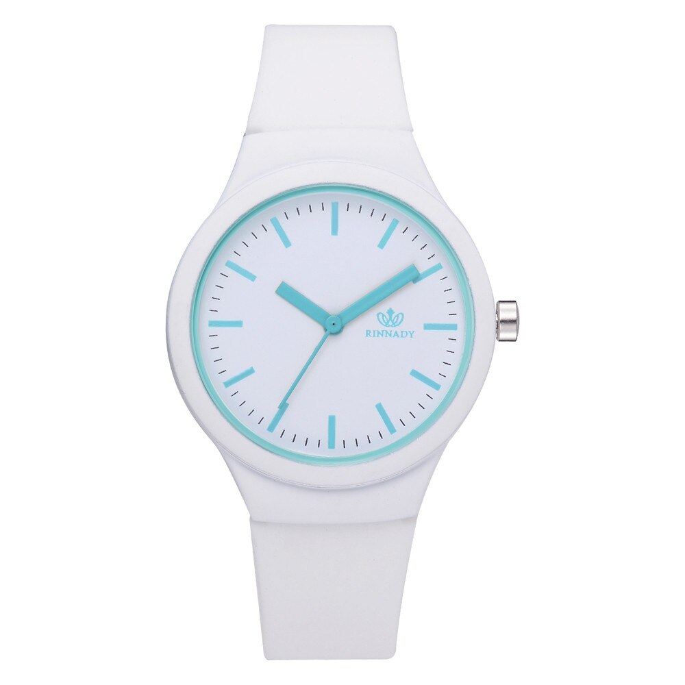 Dames solide modèle montre-bracelet horloge silicone bracelet femmes montres décontracté montre pour femme Simple femme montre montre femme: White 
