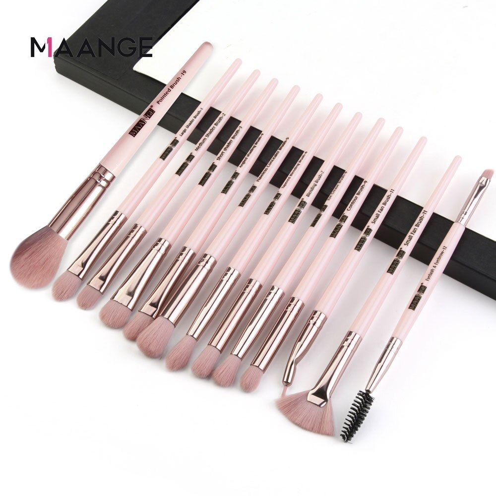 Maange 13 pçs pincéis de maquiagem conjunto profissional sombra fundação blush pó eyeliner eyelash lábio compõem escova cosméticos ferramenta
