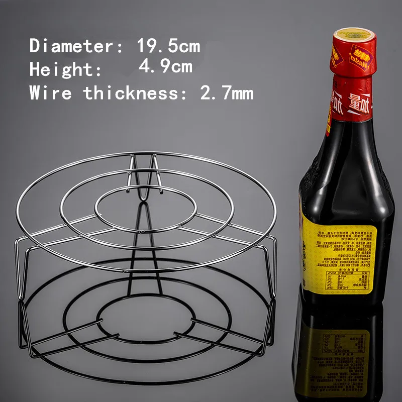 Dikke Rvs Steamer Voedsel Keuken Kookgerei Stoomboot Rack Insert Voorraad Koken Stomen Stand Keuken Verwarming Leveringen: 19.5xH4.9cm
