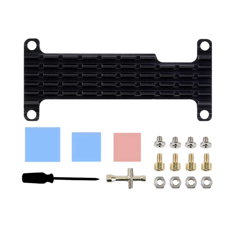 Kit de dissipateur thermique en aluminium avec coussin thermique, pour Raspberry Pi Zero 2 W /Zero