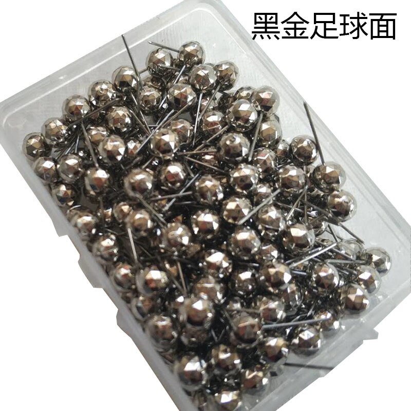 100/200 pièces tête de boule broches punaises multicolore broche à coudre pratique couture décoration épingles bricolage artisanat ornement couture outil: BlackGold / 200pcs