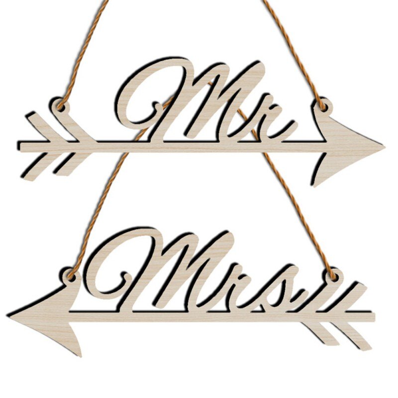 DIY Rustic Wood Wedding Sign Mr & Mrs Arrow Signs for Wedding Party Decoration Photo Prop